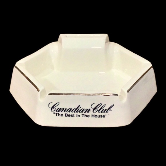 Vintage Canadian Club The Best in The House Cream Ashtray & Match Book Holder - Picture 2 of 8